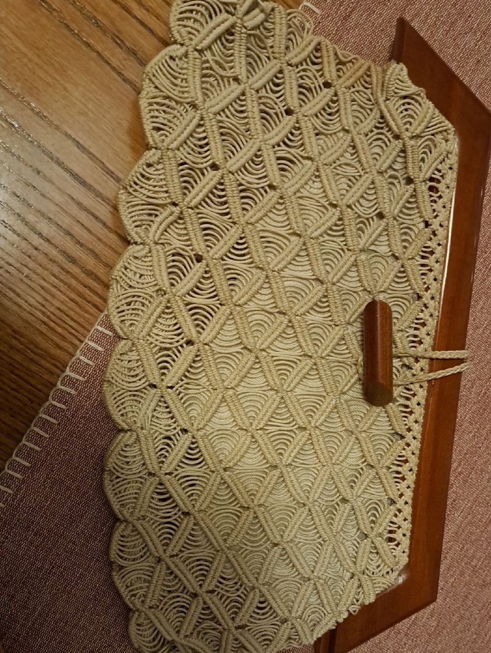 Cream MACRAME Clutch